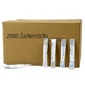 Zuckersticks Neutral - 2000 Stück im Karton